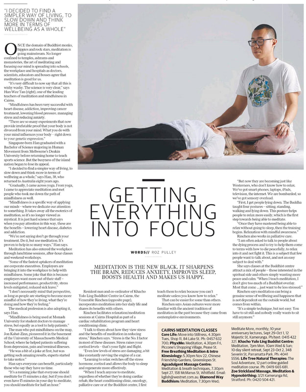 Han Wee Tan interview in Cairns Post on Mindfulness